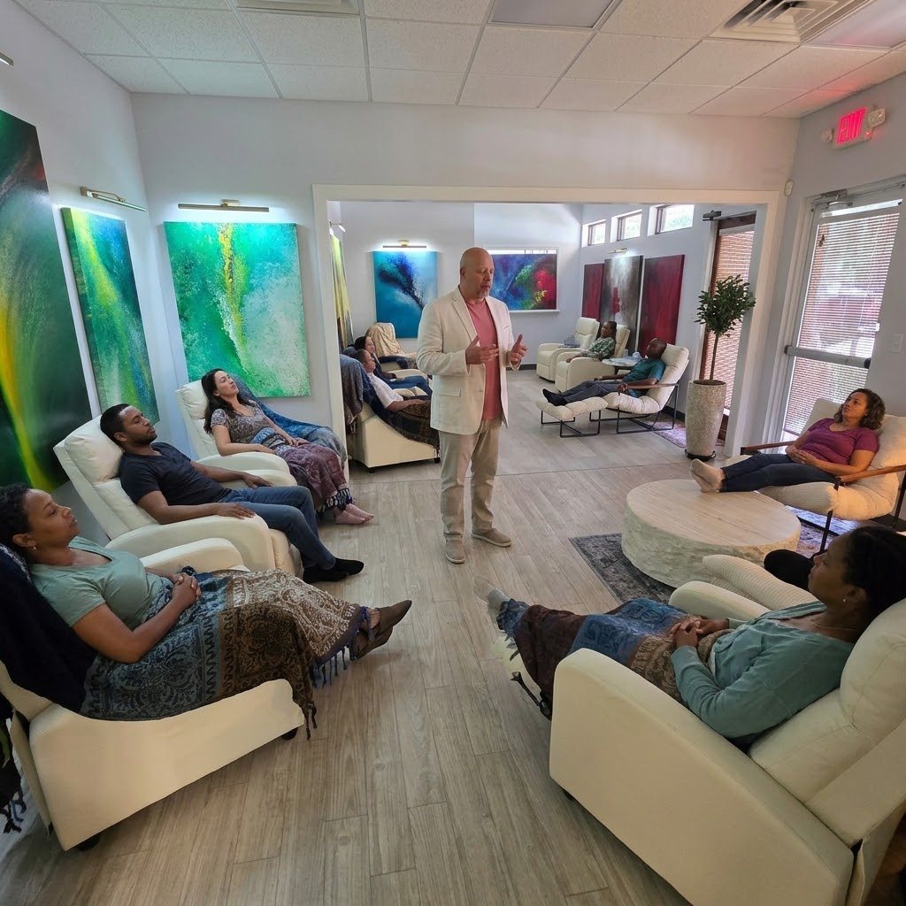 Enzology group experience with art and guided reflection, photograph 1